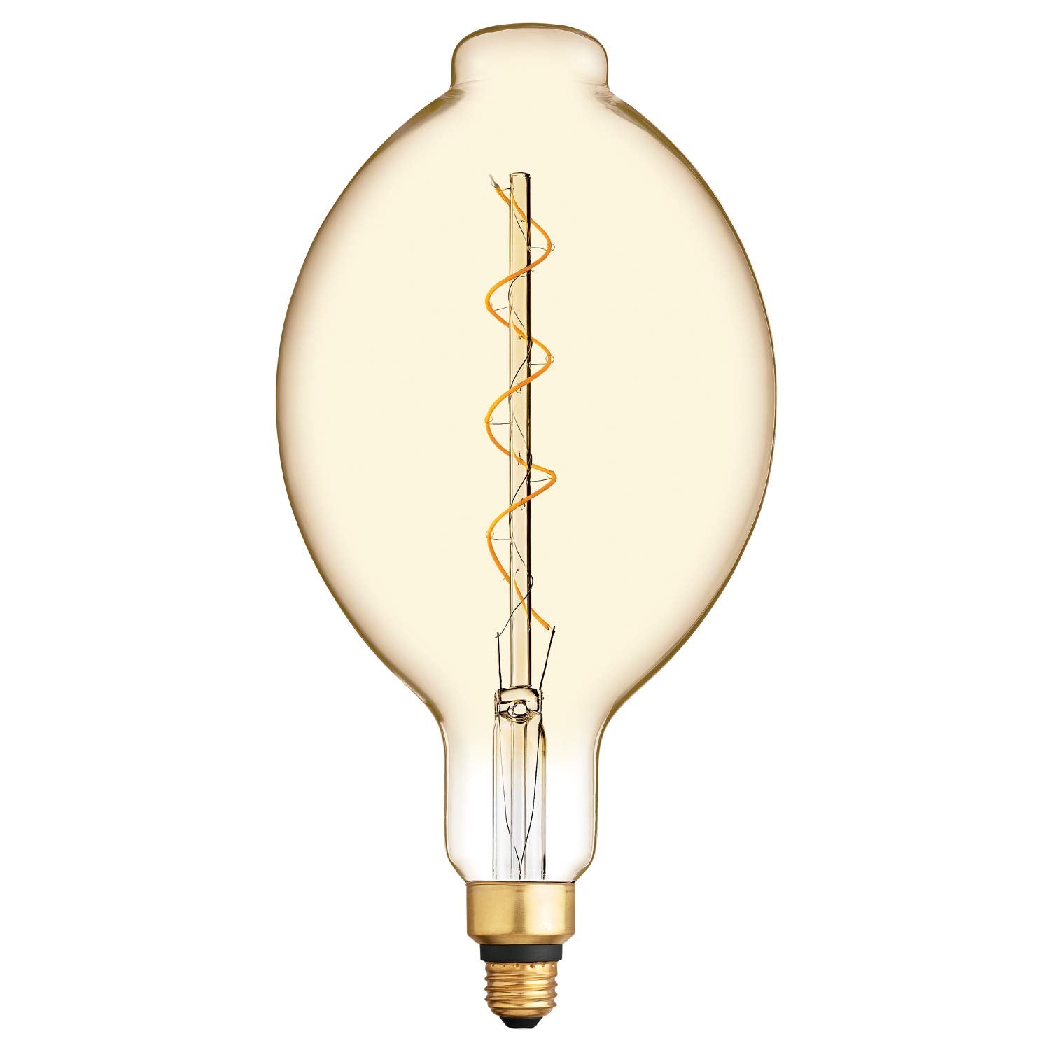 Ge Led Vintage Light Bulb, Spiral Bt56 Amber Glass Led Edison Bulb, 6.5-Watt (40 Watt Replacement Dimmable Led Light Bulbs), 350
