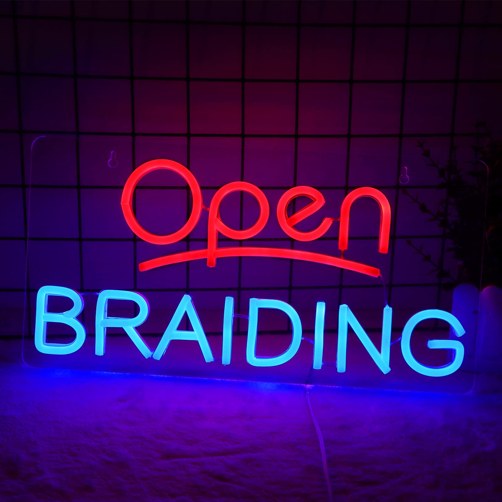 Vinray Open Braiding LED Neon Sign for Business, 16x8 inches, Super Bright, Easy to Hang, USB Powered