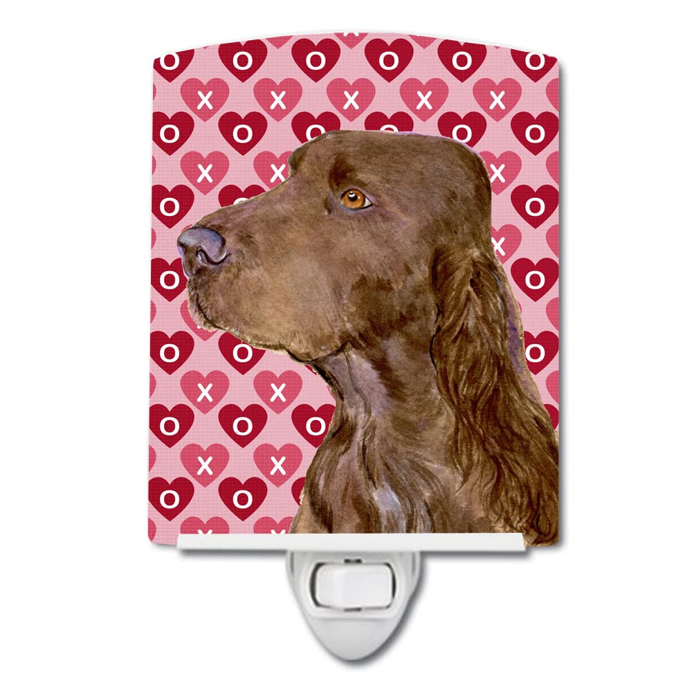 Carolines Treasures Ceramic Night Light, Field Spaniel Hearts, UL-Certified, 6x4x3in, Multicolor, Model SS4525CNL