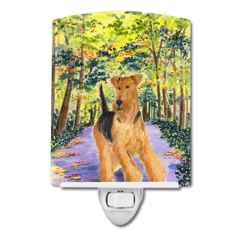 Carolines Treasures Airedale Ceramic Night Light, UL-Certified, 6x4x3, Multicolor, Model SS8208CNL