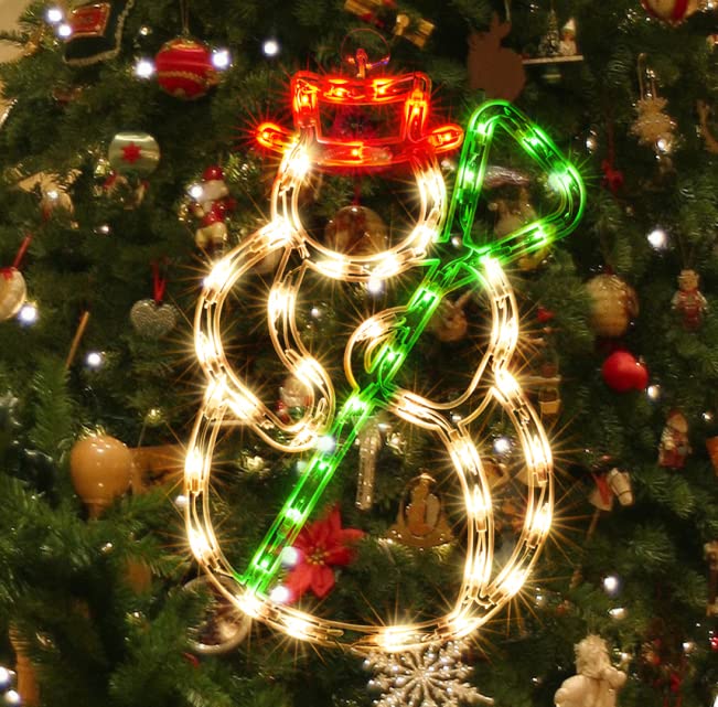 JUSTPRO Christmas Window Silhouette Lights, Lighted Snowman, 50 Mini Lights, 1-Pack, Indoor Decor, Model JK8539-Snowman