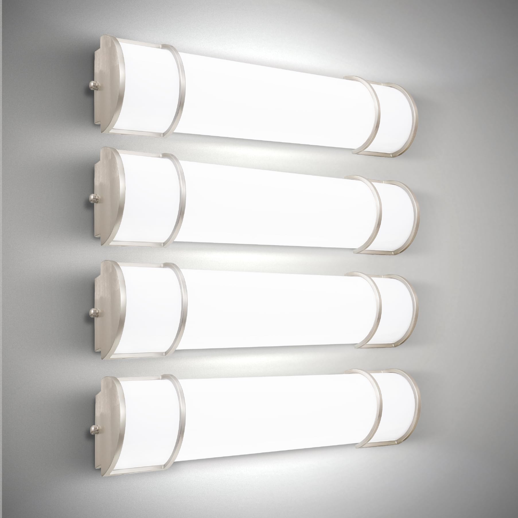 ASD LED Vanity Light Fixture, 25W 2600LM, Dimmable, 24 Inch, Brushed Nickel, 4 Pack, Model A-LVF21MV-24D25