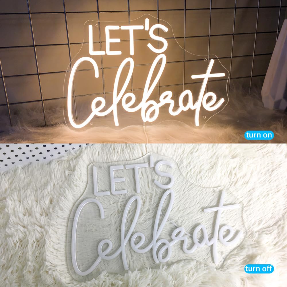 LetS Celebrate Neon Sign Warm White Led Neon Lights For Wall Decor Usb-Powered Neon Signs For Living Rooms  Dining Rooms Thanksgiving And Party Decorations(15X10.6)