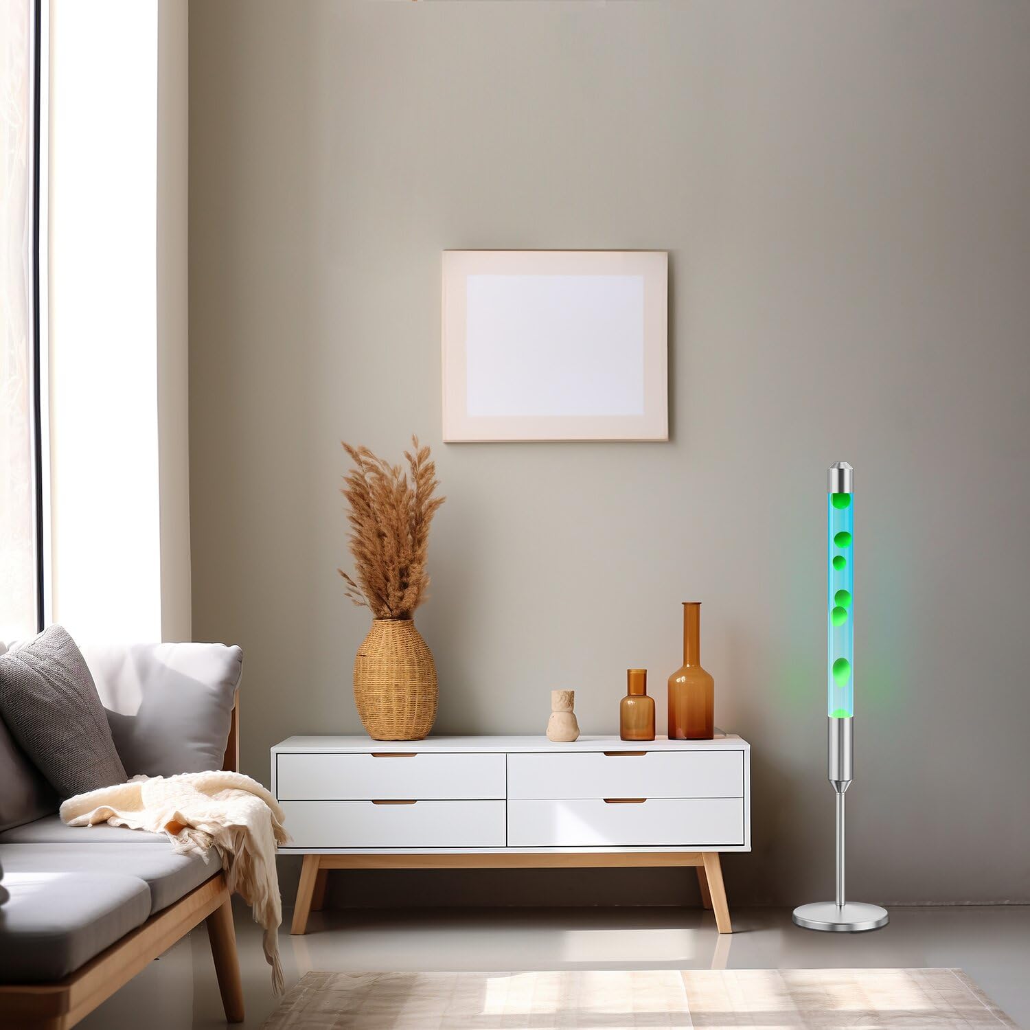 Kyzfy Liquid Motion Lamp, 47.5-Inch Magma Lamp, Blue Water Green Wax, Model K-02, Mood Relaxation Light for Home and Office Decor