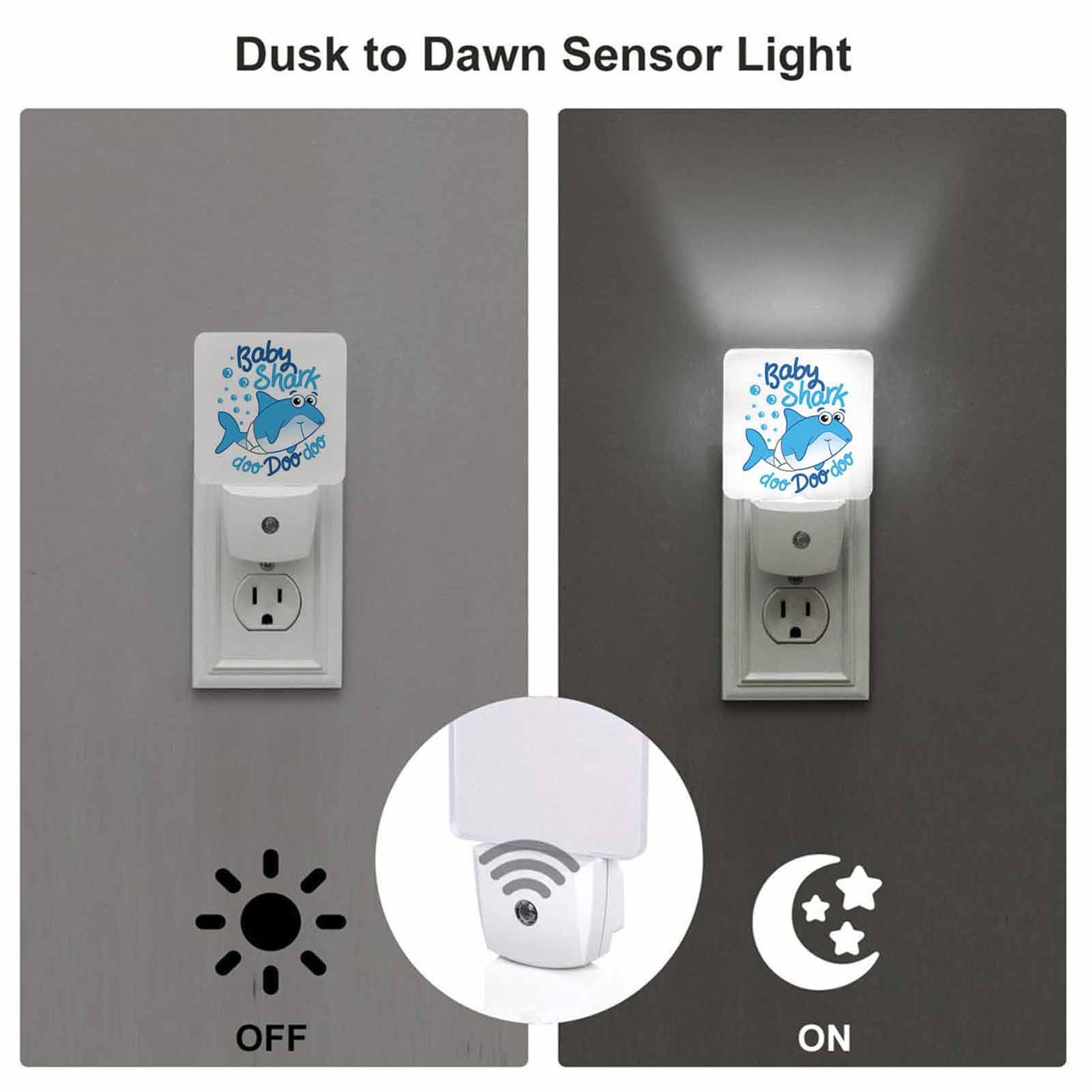 Chrobak LED Night Light, Cute Shark Design with Dusk to Dawn Sensor, Energy Efficient, White, Model WML-Night-Light-231023-102