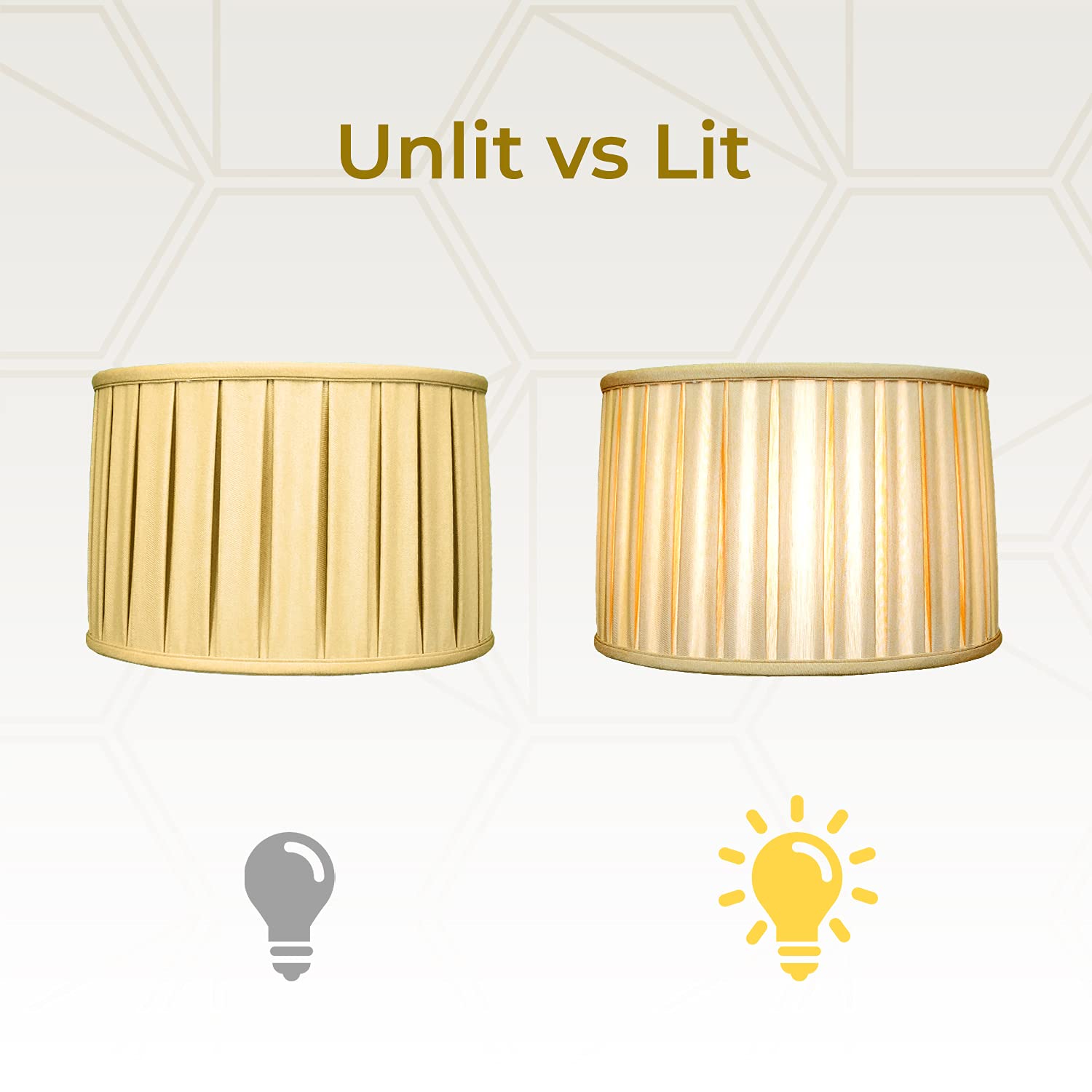 Royal Designs BS-748-18AGL Antique Gold Shallow Drum Pleat Lamp Shade, 17x18x11.5 inches, Elegant Lighting Decor