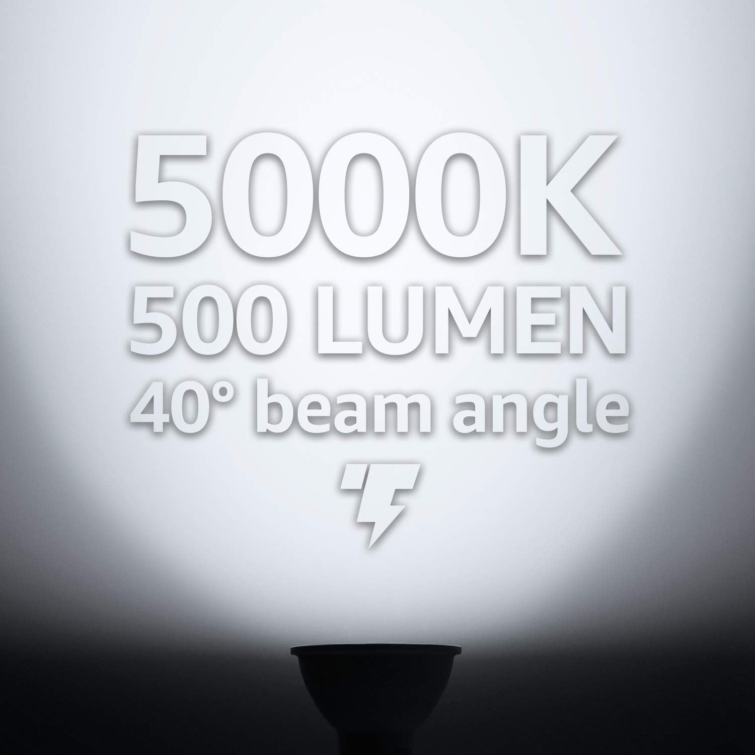 TORCHSTAR GU10 LED Bulbs 12-Pack, Dimmable 500LM, 5000K Daylight, 40° Beam Angle, MR16 Spot Light, UL Listed