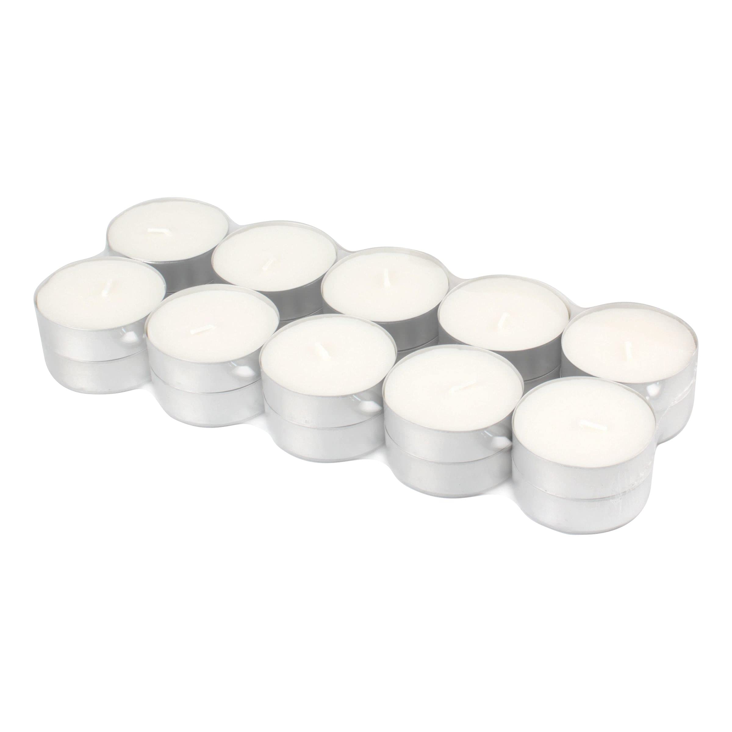 Stonebriar 40 Pack Unscented Mega Oversized Tea Light Candles with 9 Hour Extended Burn Time
