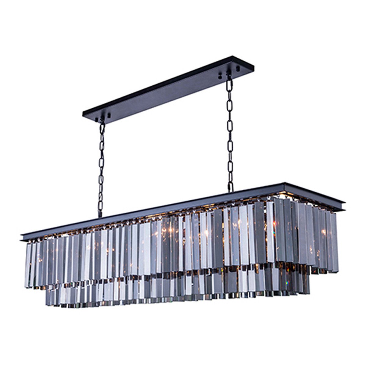Elegant Lighting Sydney Collection 15-Light Pendant Lamp with Royal Cut Crystals, Polished Nickel Finish