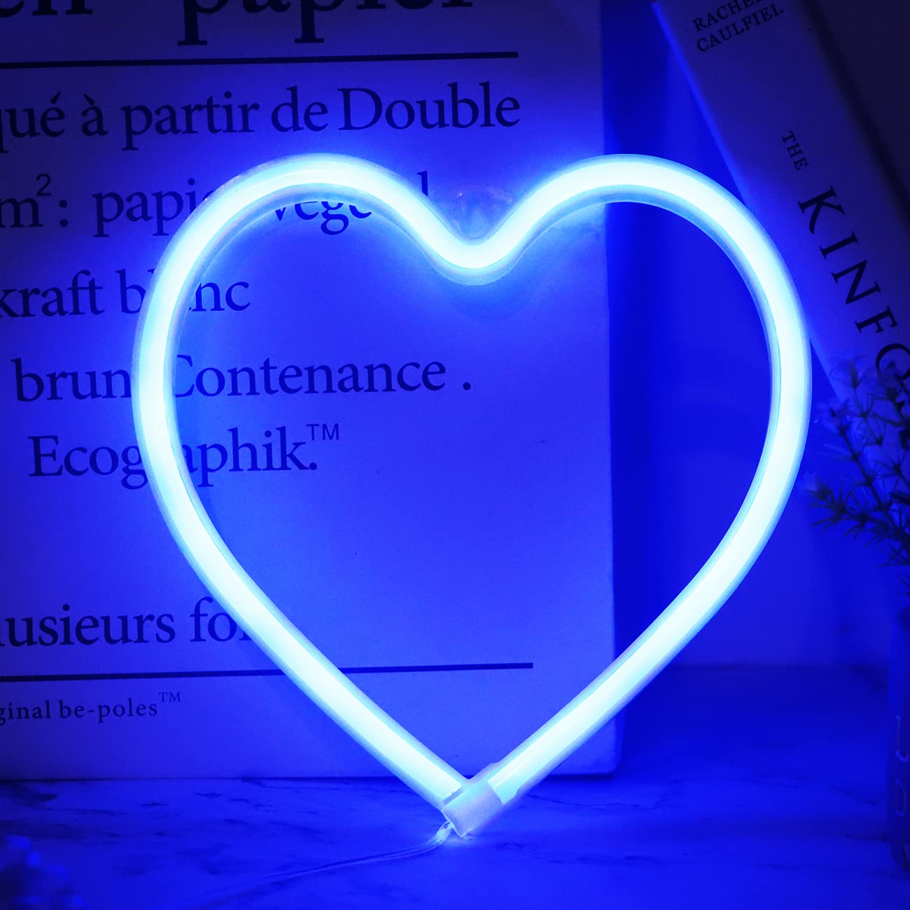 Heart Neon Signs Valentines Day Lights, Love LED Signs USB/Battery Operated Night Lights for Home, Wall, Mothers Day, Wedding, C