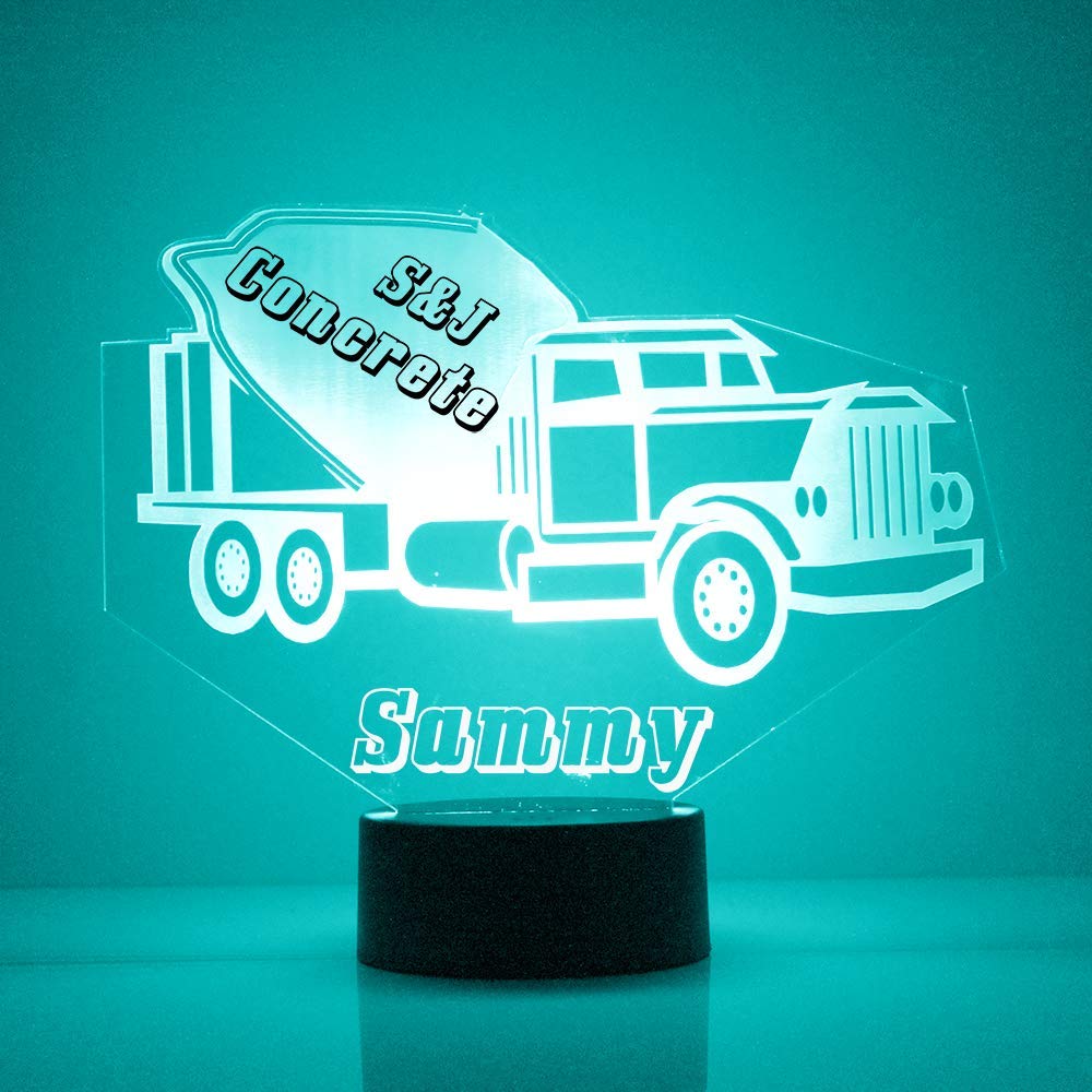 Custom Trucks LED Sign Night Light Lamp with Remote, Light Up Display with Personalized Name or Image, Customized and Made in Th