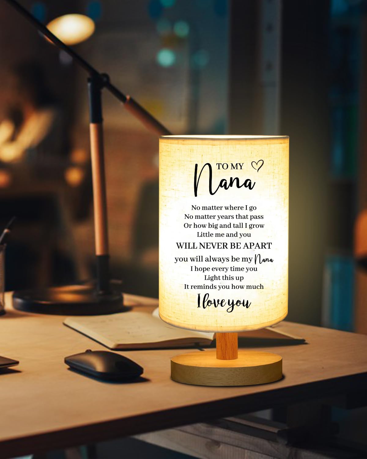 Nana Gifts From Granddaughter Grandson, To My Nana Fabric Table Lamp, Nana Birthday Christmas Gifts, Bedside Table Lamp Gifts Fo