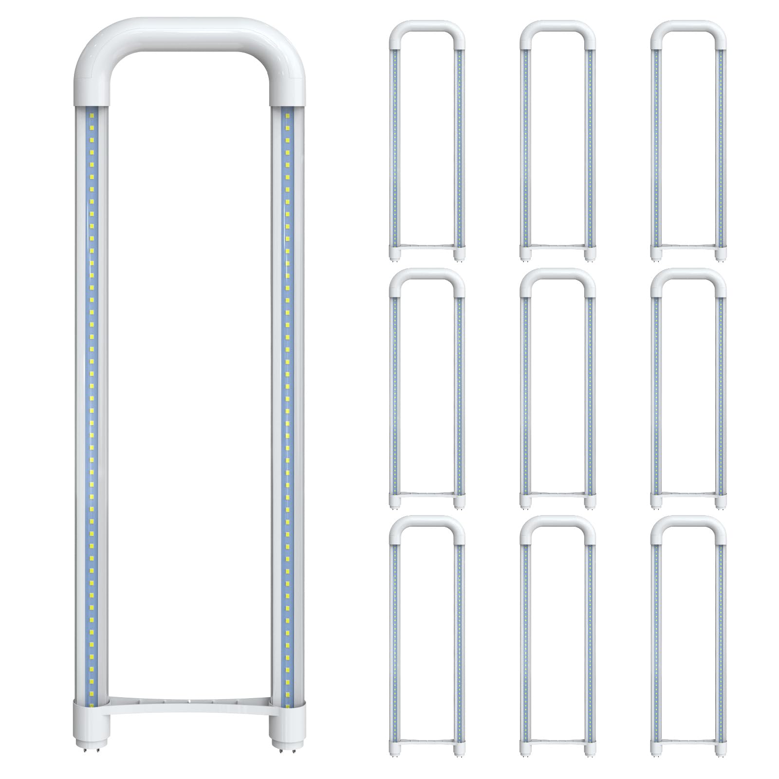 Romwish U Shaped Led Tube Lights, T8 T12, 18W(40W Equiv.), 6000K Super Bright, 2400Lm, Fluorescent Light Tube Replacement, Balla