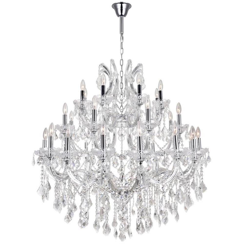 Cwi Lighting Maria Theresa 33-Light Chrome Metal Chandelier - Clear Elegance