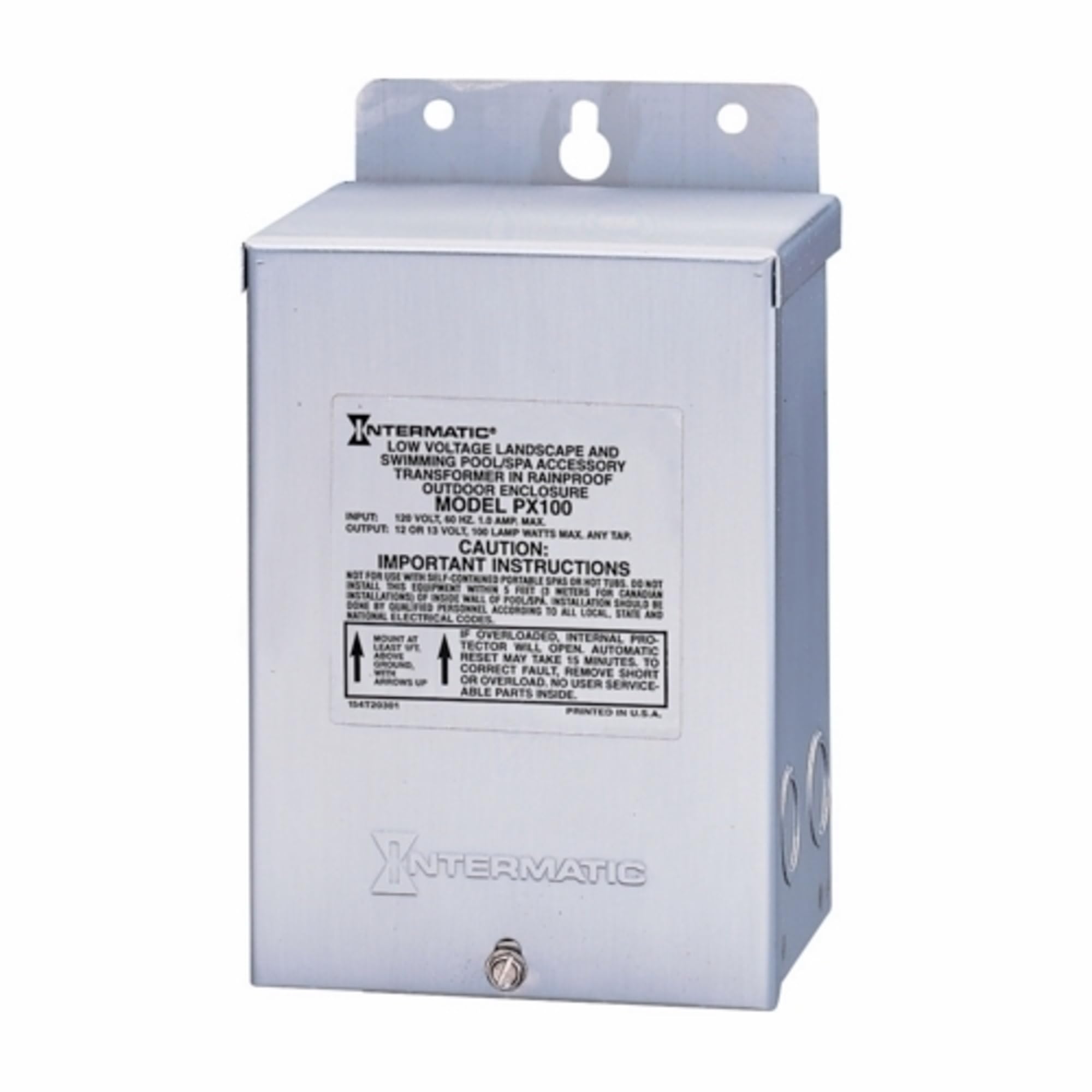 Intermatic PX50S Pool Light 50-Watt Safety Transformer, Stainless Steel, Brown