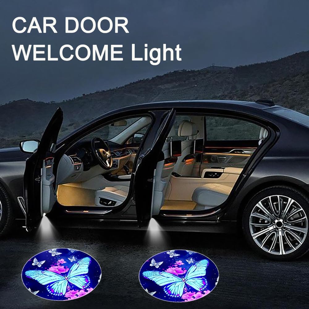LMZLJZ Car Door Lights - LED Shadow Projector, 2PCS Butterfly Design ...