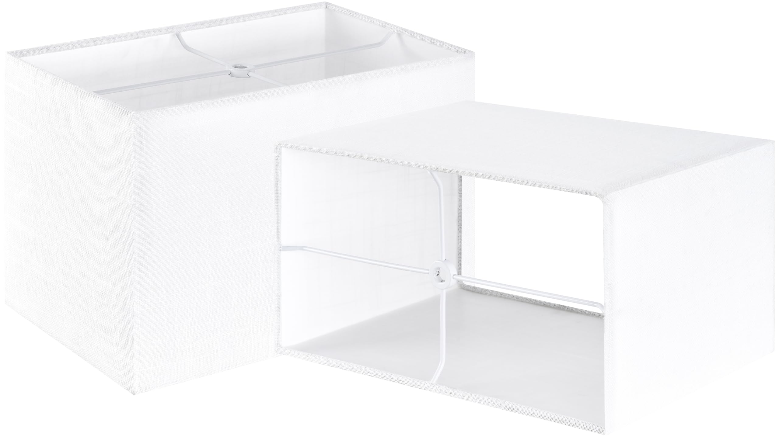 GOSO Small Rectangular Lamp Shades for Table Lamps & Wall Lamp Set of 2, 6.7 x12.6 x8 Inch Spider White Texture Rectangle Lamp S
