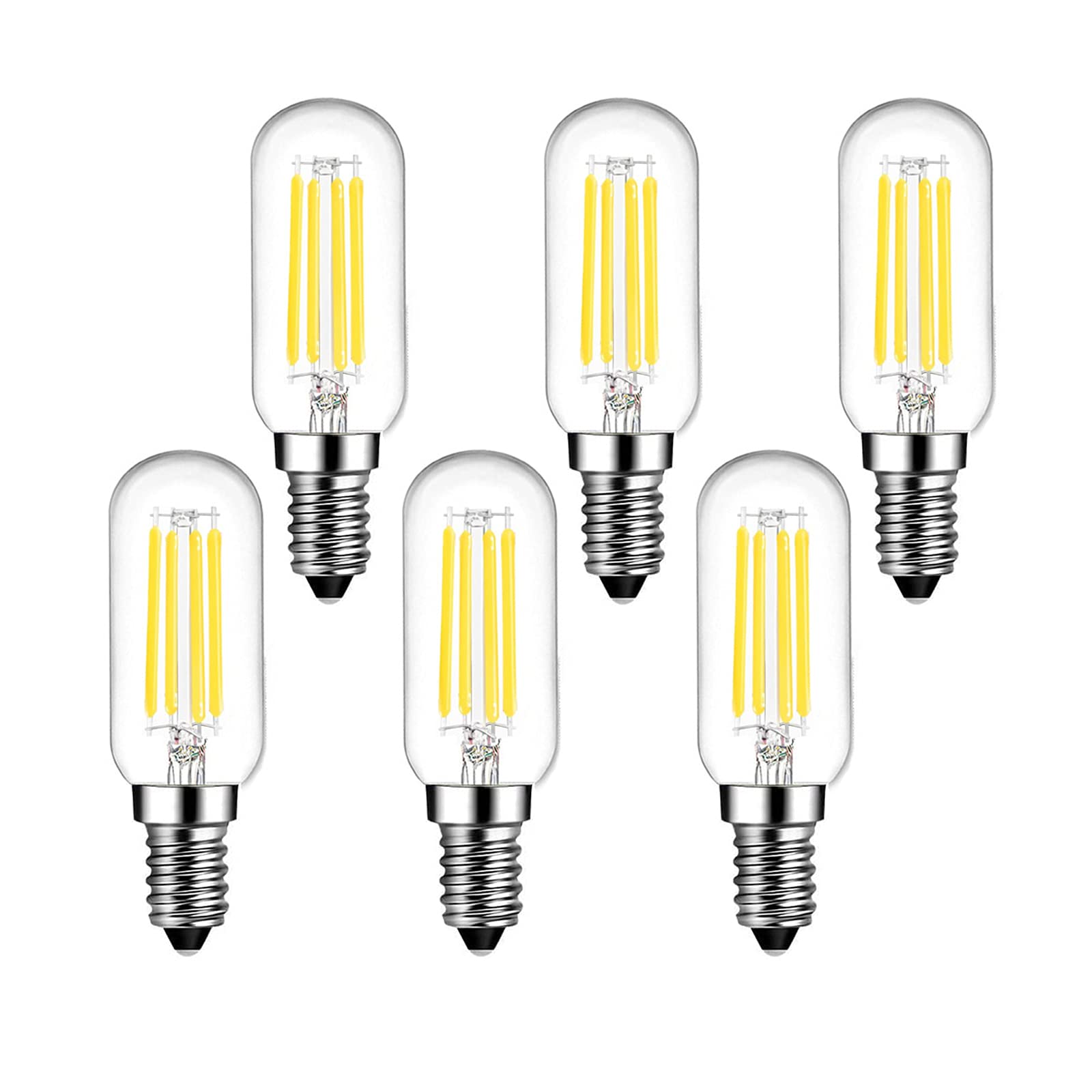 Shuwdkar E14 Bulb 40W Candelabra Light Bulbs 6000K Daylight White,Clear Vintage 4W E14 Edison Bulb,Small Filament Led Light Bulb