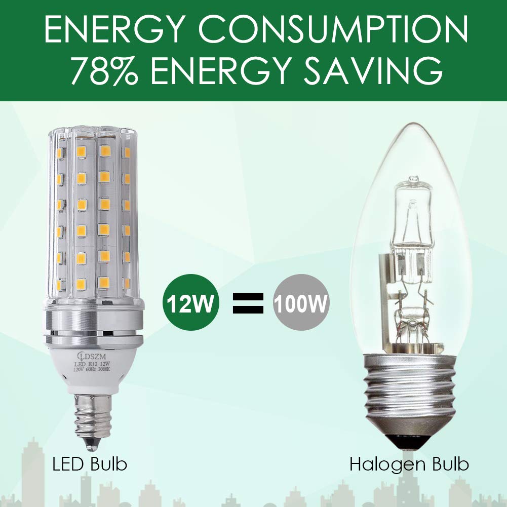 Ldszm E12 Led Bulbs 12W, 100W Equivalent, 1200Lm, Warm White 3000K