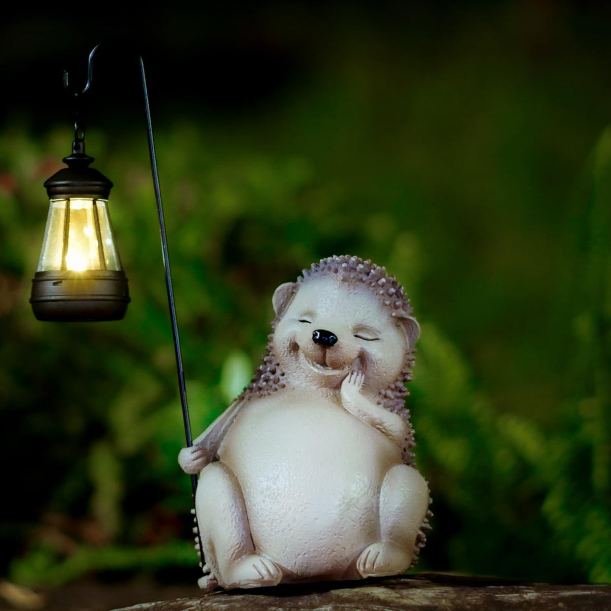 Solar Hedgehog Statue Garden Decor, Solar Hedgehog Statue Lights Outdoor, Waterproof for Patio, Balcony, Yard, Lawn, Father Day 