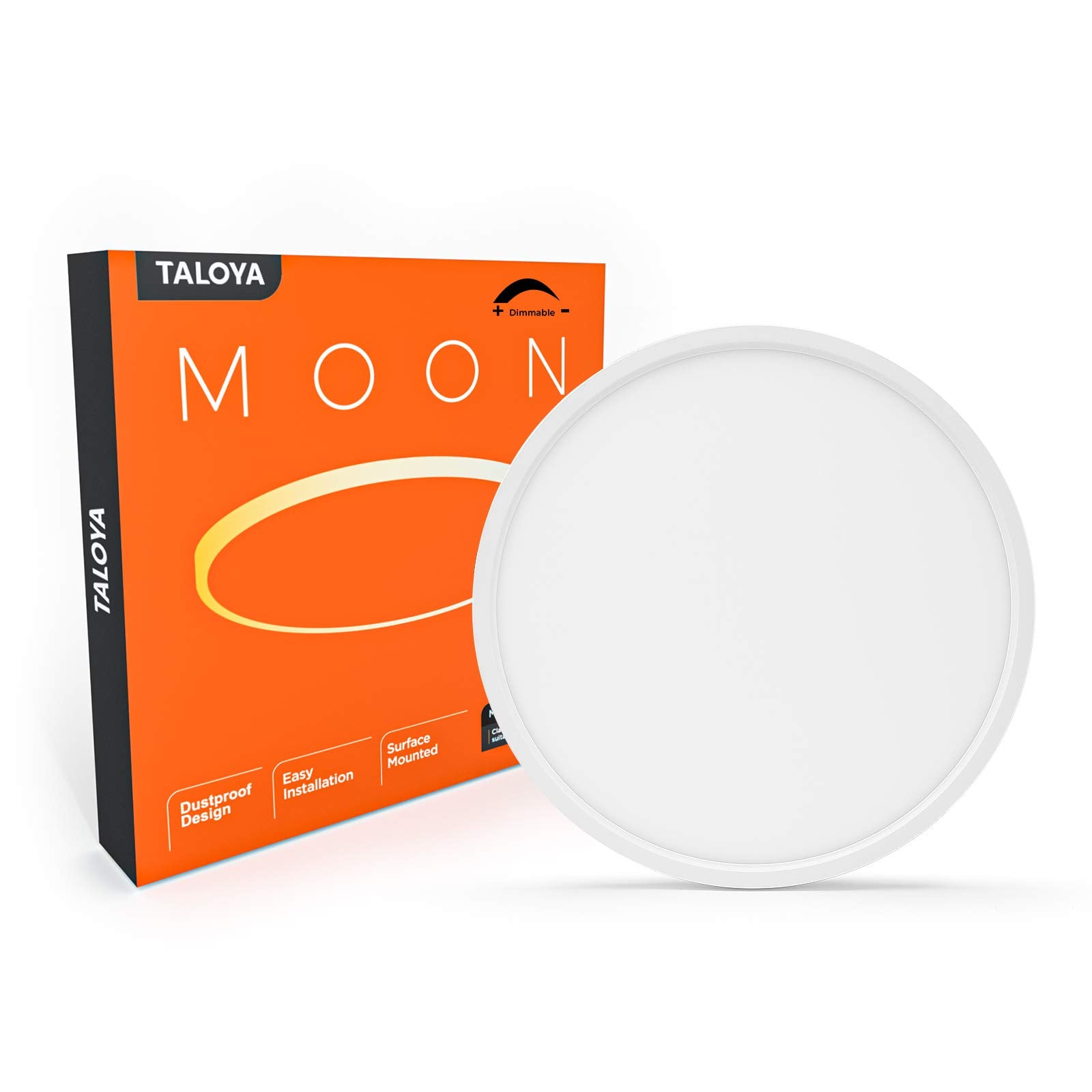 Taloya 15.8Inch Dimmable Flush Mount Led Ceiling Light,3 Color In One (3000K/4000K/6500K) White 24W=240W Round For Living Room G