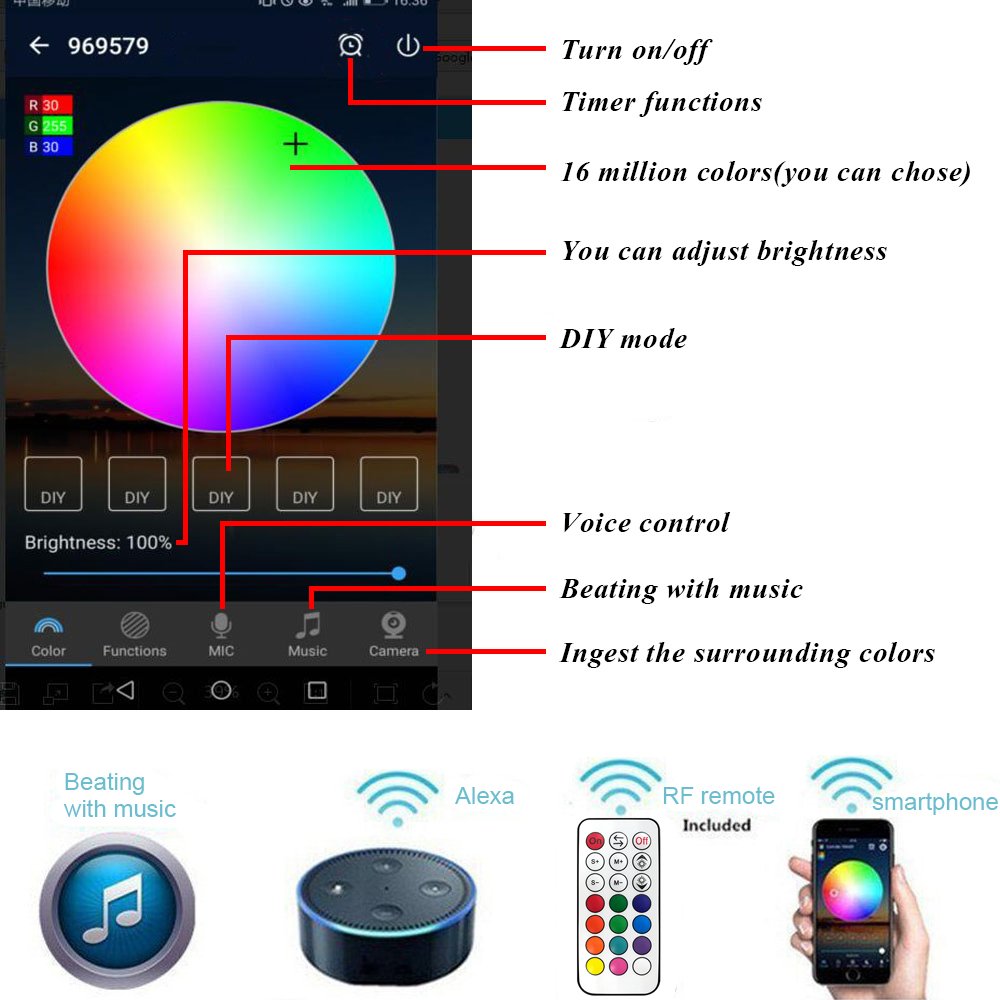 Fvtled Wifi Rgb Low Voltage Led Deck Lights Kit, 10Pcs F1.77 Wifi Wireless Smart Phone Control Work With Alexa Google Home Led R