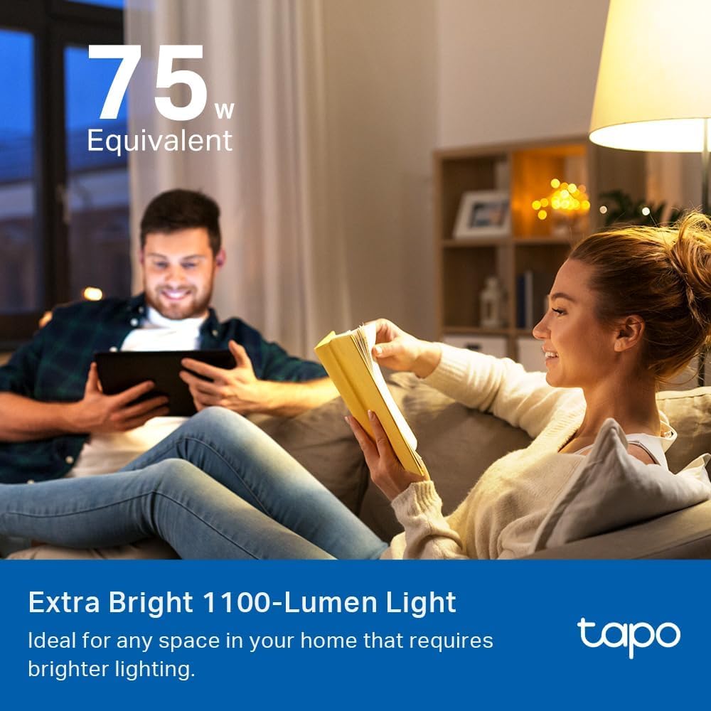 Tapo Tp-Link Smart Light Bulbs, 1100 Lumens High Brightness(75W Equivalent), Matter-Certified, 16M Colors Rgbw Led Bulb, Dimmabl