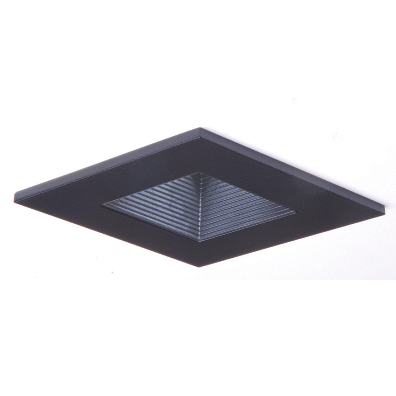 HALO Recessed 3012BKBB 3-Inch 15-Degree Trim Lensed Square Shower Light with Baffle for use with H36 and H38 housings, Black (No