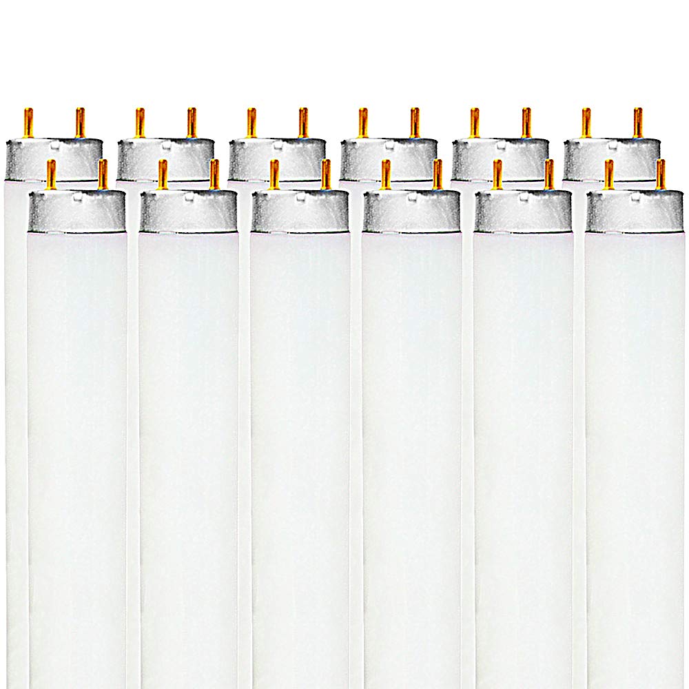 Luxrite F32T8/841 32W 48 Inch T8 Fluorescent Tube Light Bulb, 4100K Cool White, 2800 Lumens, G13 Medium Bi-Pin Base, Lr20732, 12