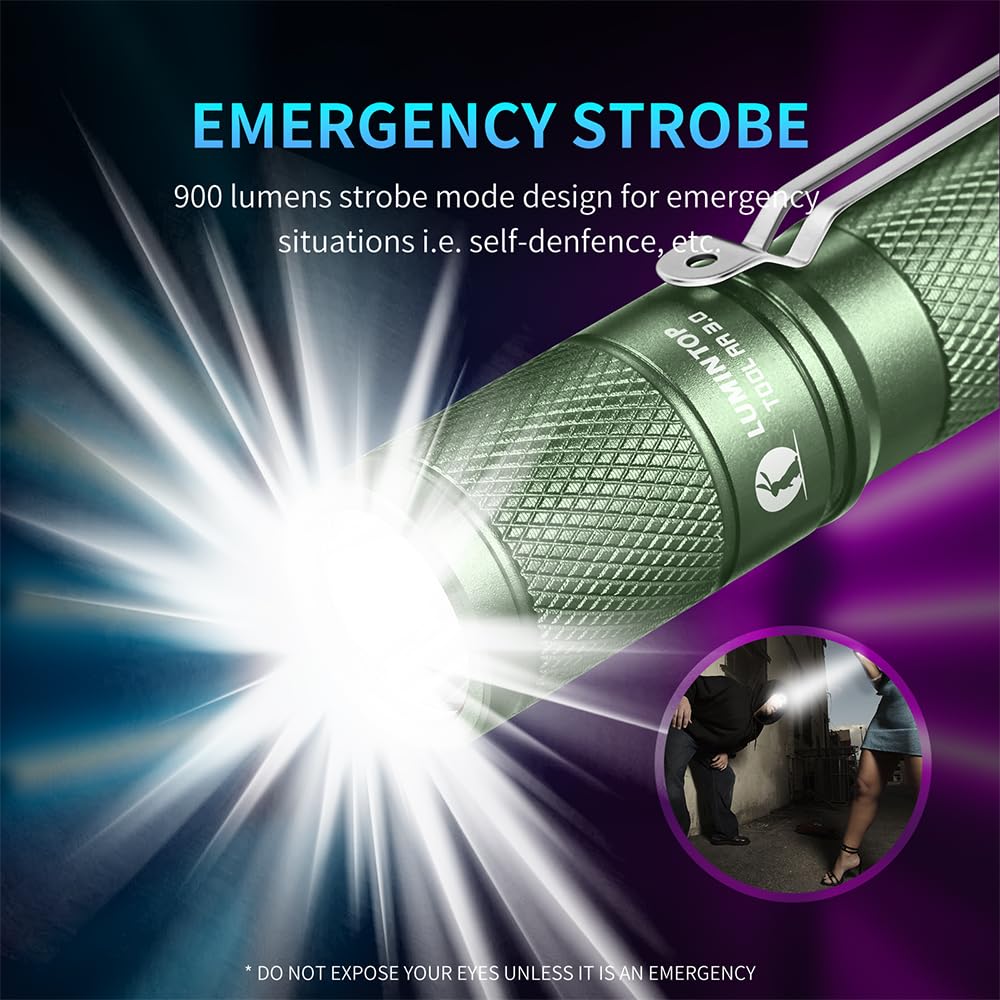 Lumintop Pocket-Sized Super Bright Flashlight Set Tool Aa 3.0 Edc Flashlight, 900 Lumens Aa Edc Flashlight With Magnetic Tail An