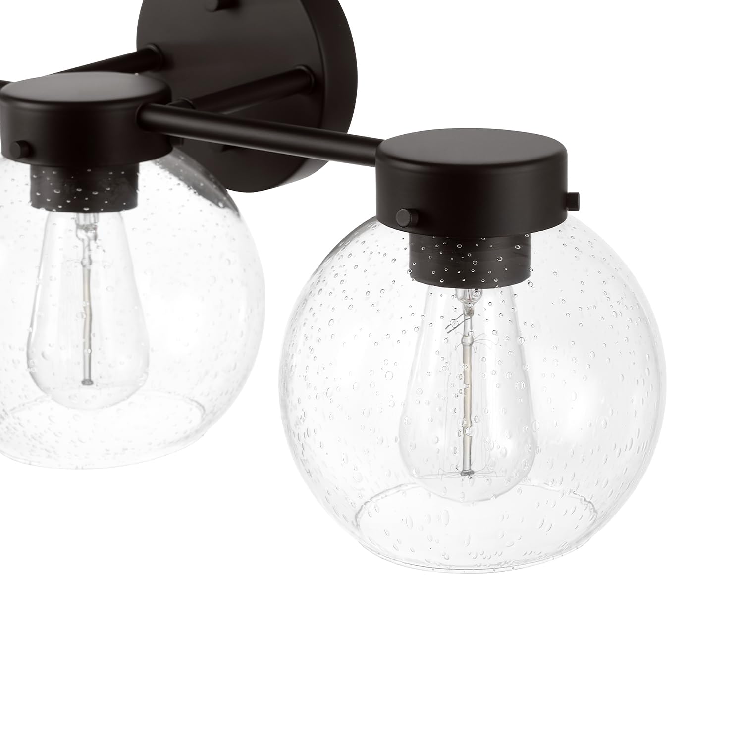 Globe Electric 63000202 5-Piece All-In-One Bathroom Accessory Set With 24'' 3-Light Vanity Light, Dark Bronze, Seeded Glass Shad