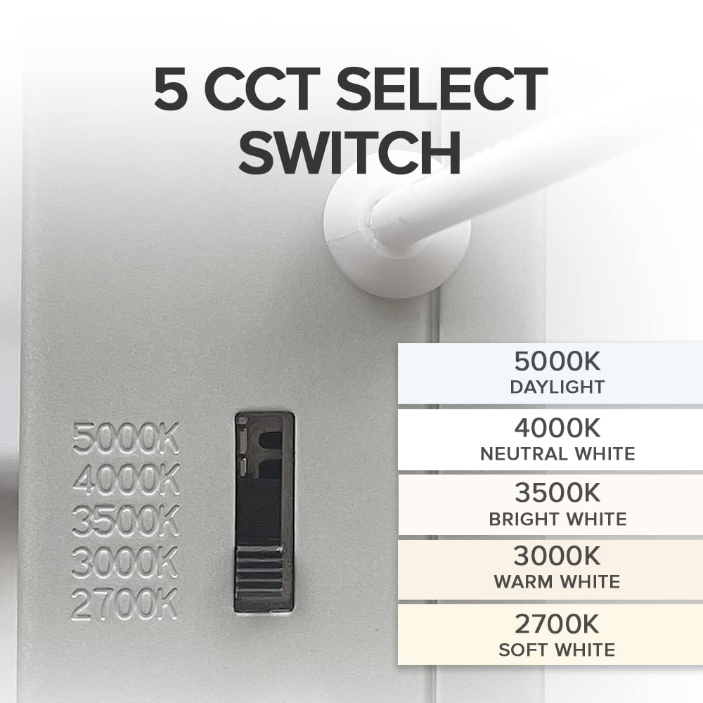 Maxxima 6 In. Slim Led Downlight - Canless Square 5 Cct Ultra-Thin Recessed, 1000 Lumens, Color Selectable 2700K-5000K (2700K/30