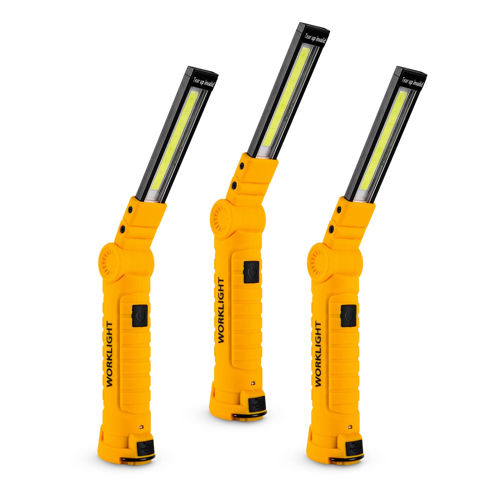 Lmaytech 3 Pack Rechargeable LED Work Lights with Magnetic Base and 360? Rotation, 5 Modes for BBQ, Camping, Reading, and Car Re