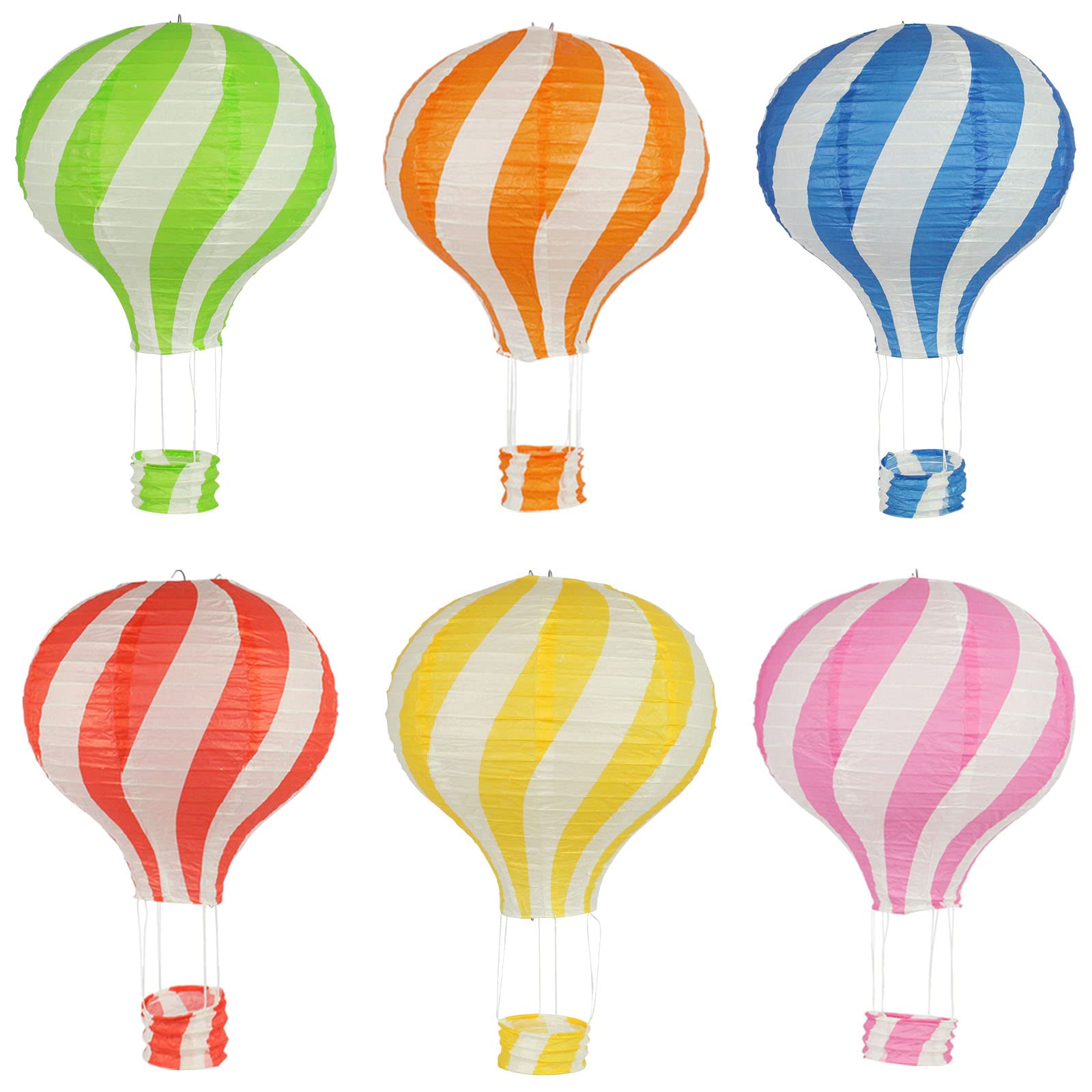 zilue Hot Air Balloon Paper Lanterns Set of 6 Colorful Decorations for Wedding Birthday Christmas Engagement Party