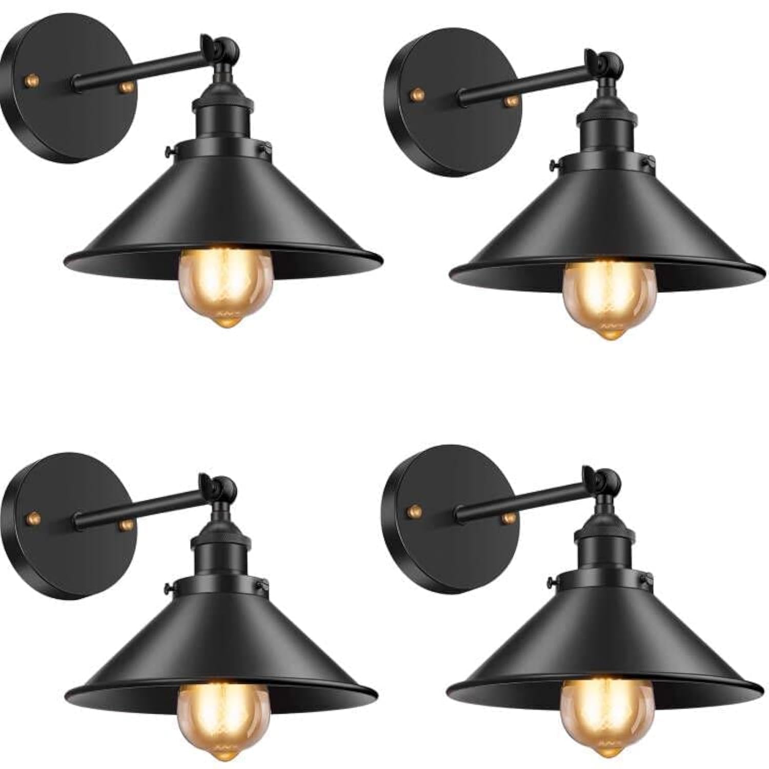 Licperron Black Wall Sconce, Industrial Vintage Wall Sconces Lighting for Bedroom Kitchen Bathroom, 240 Degree Adjustable Rustic