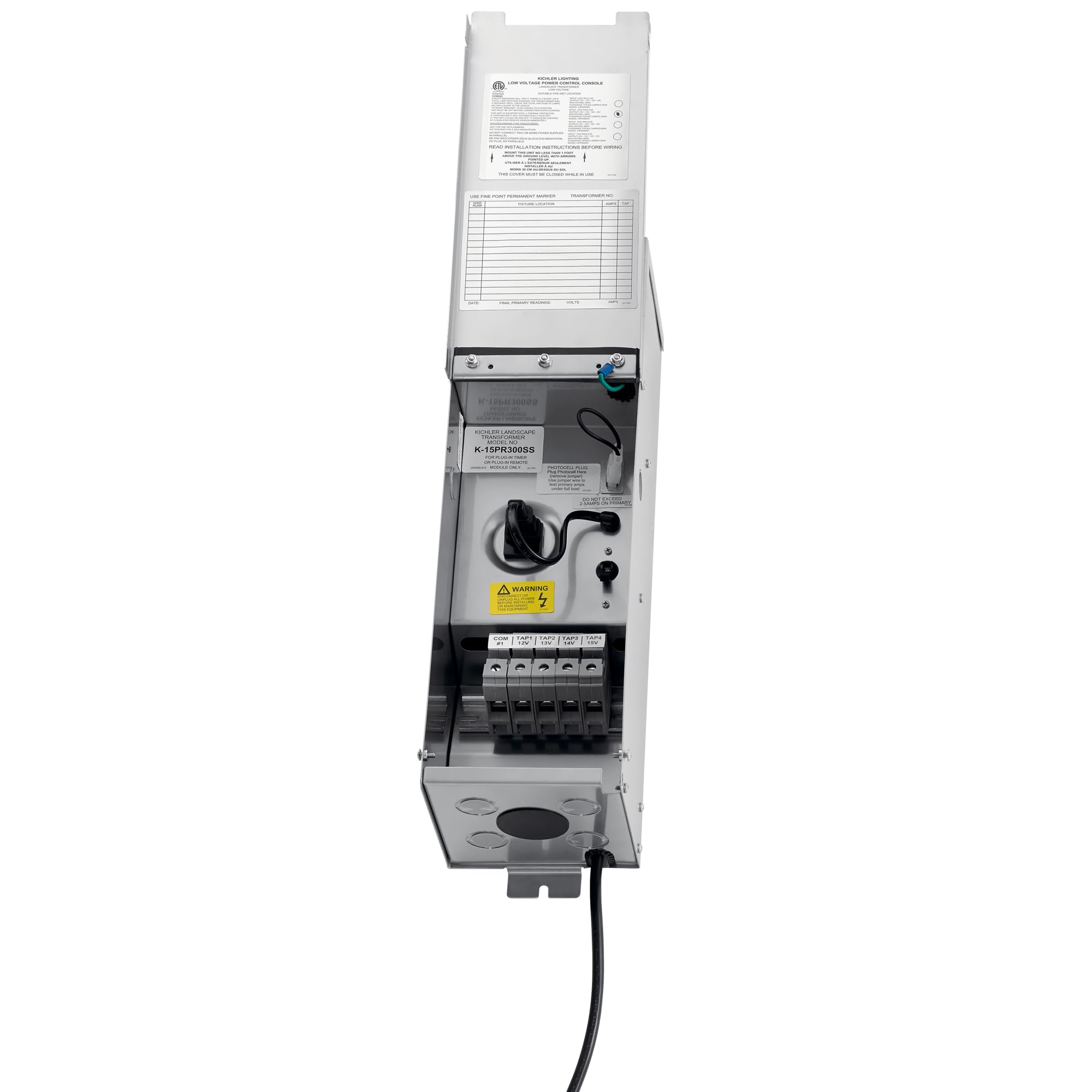 Kichler Pro Series Transformer 300W in Stainless Steel, Compact Outdoor Power Supply, 15PR300SS
