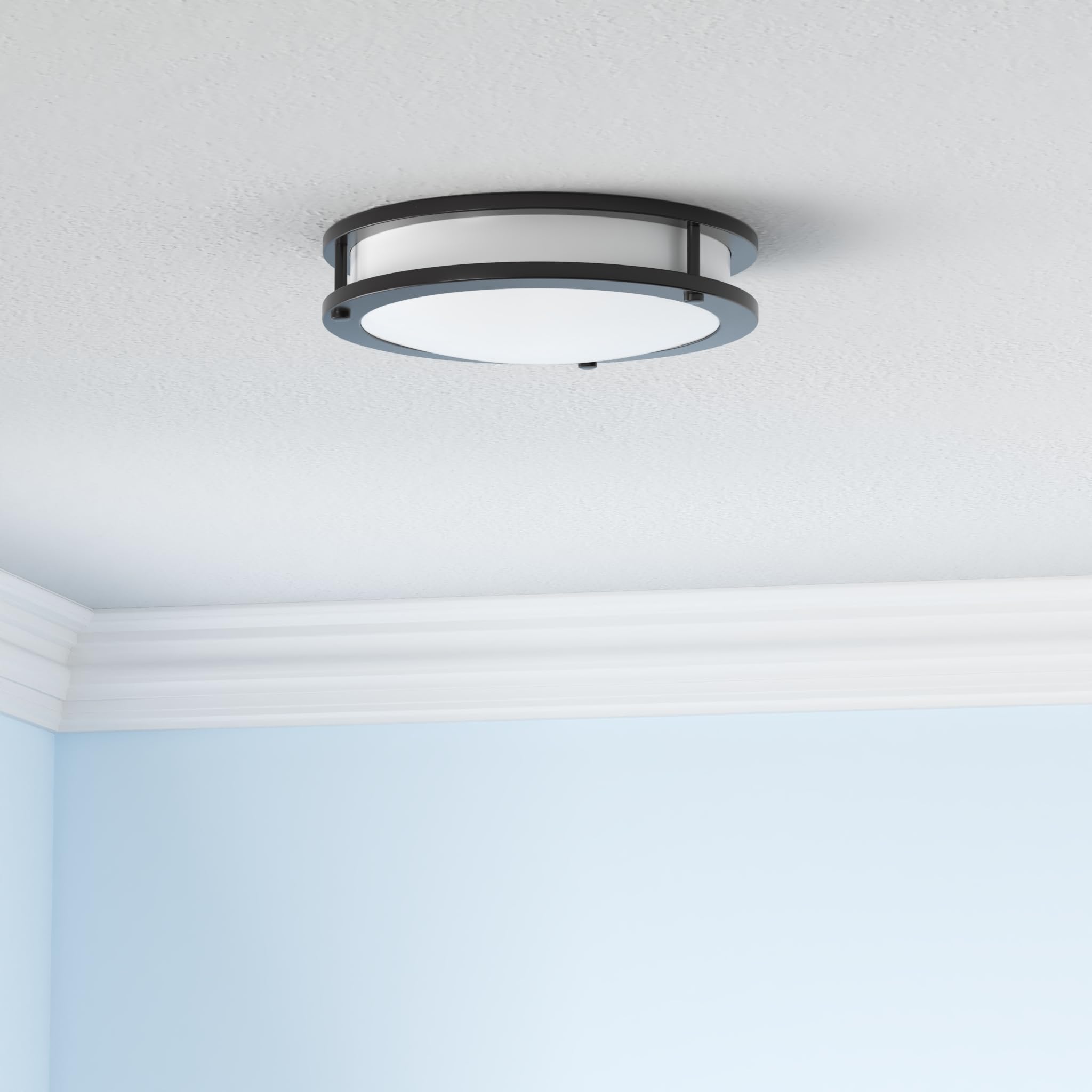 Hykolity 13 Inch Flush Mount Led Ceiling Light Fixture, 2700K/3000K/3500K/4000K/5000K Adjustable Ceiling Lights, Oil Rubbed Bron