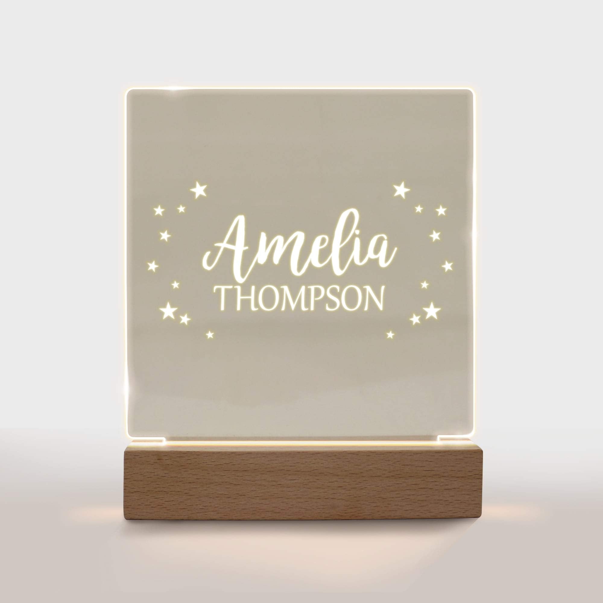 Personalized Night Light For Kids Girls Boys Customized Gifts For Baby Nursery Bedroom Decor Stars
