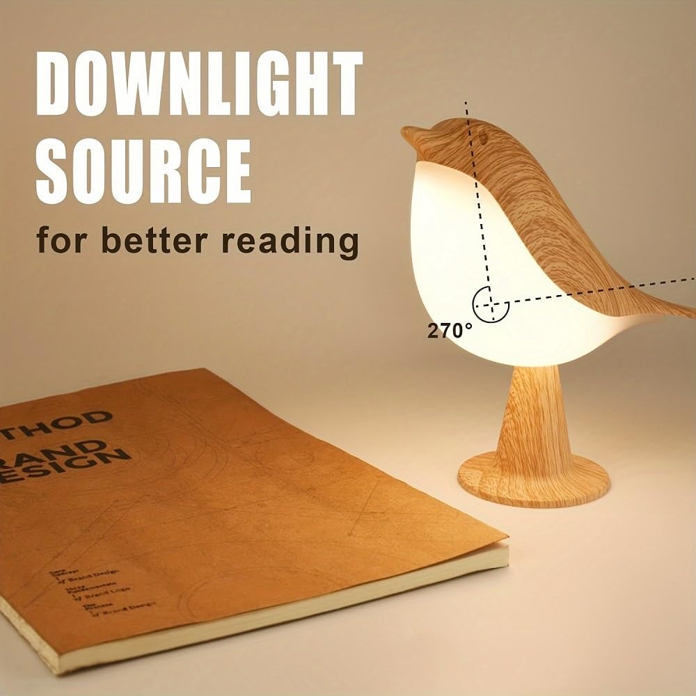 Ifthfour Bird Cordless Table Lamp, Small Cordless Bedside Lamp With 3 Color Temperature, Touch Sensor & Rechargeable Battery - N
