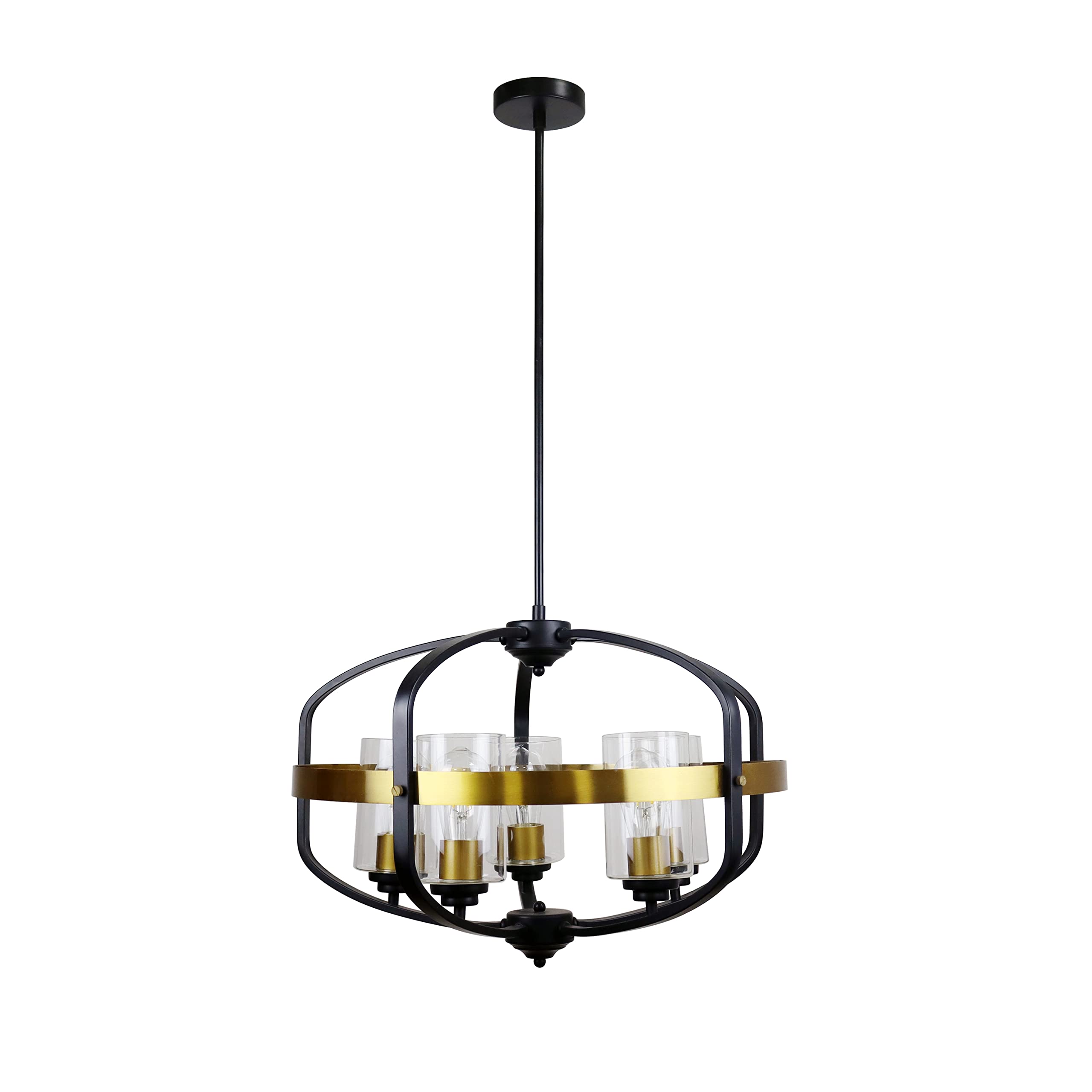 Chloe Lighting Pendant Light, 5 Light, Metal, Two Toned, 24in Wide, Model CH6R802TT24-UP5
