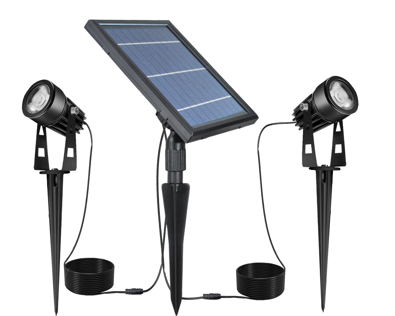 SUNLONG Solar-Powered LED Spotlight, Warm White, Aluminum, Model SL071, for Outdoor Garden, Yard, Landscape Lighting