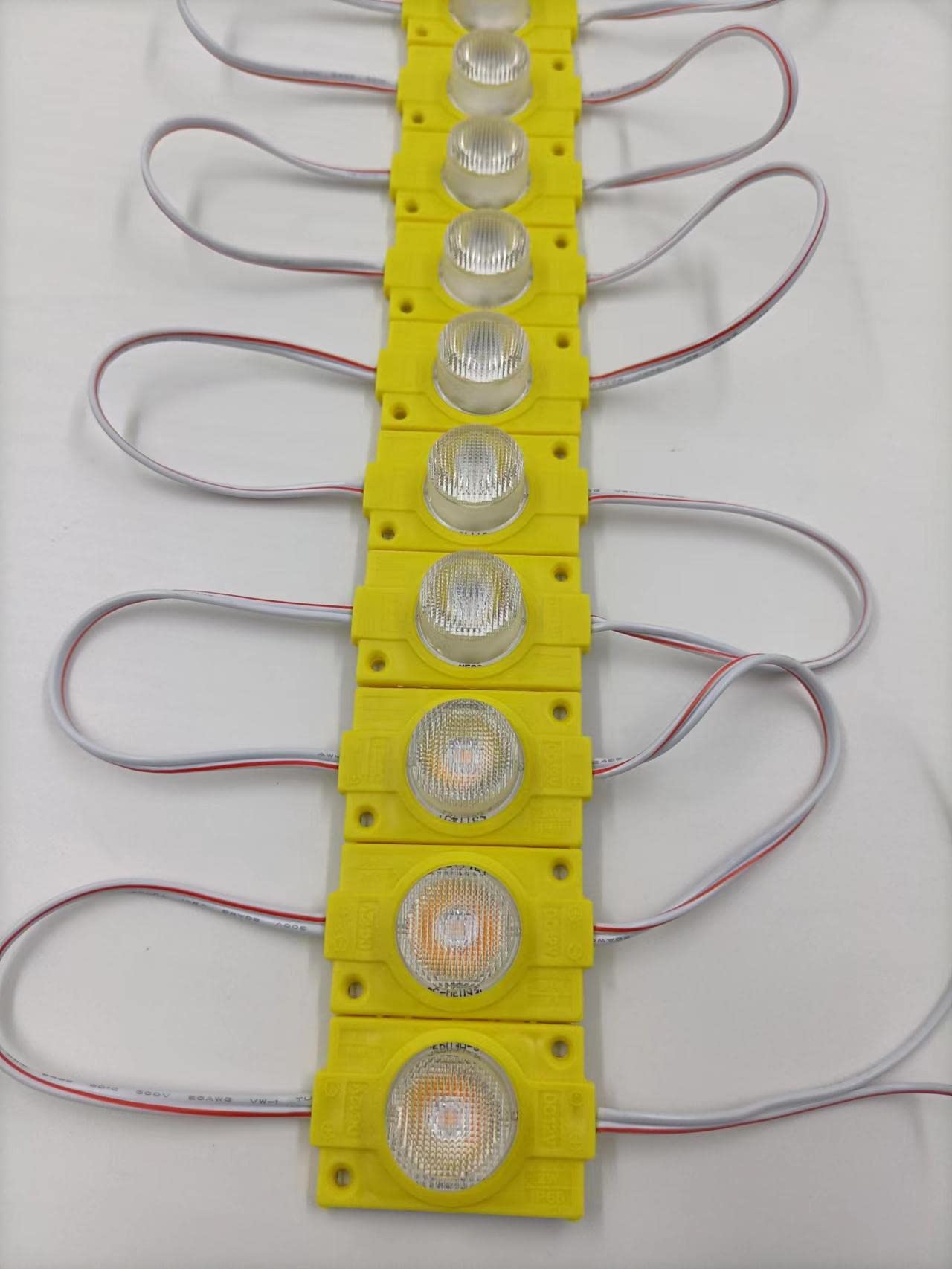 Yellow 12V Led Module With Lens 2.0W For Light Box With Tape Adhesive Back (20Pcs Pack)