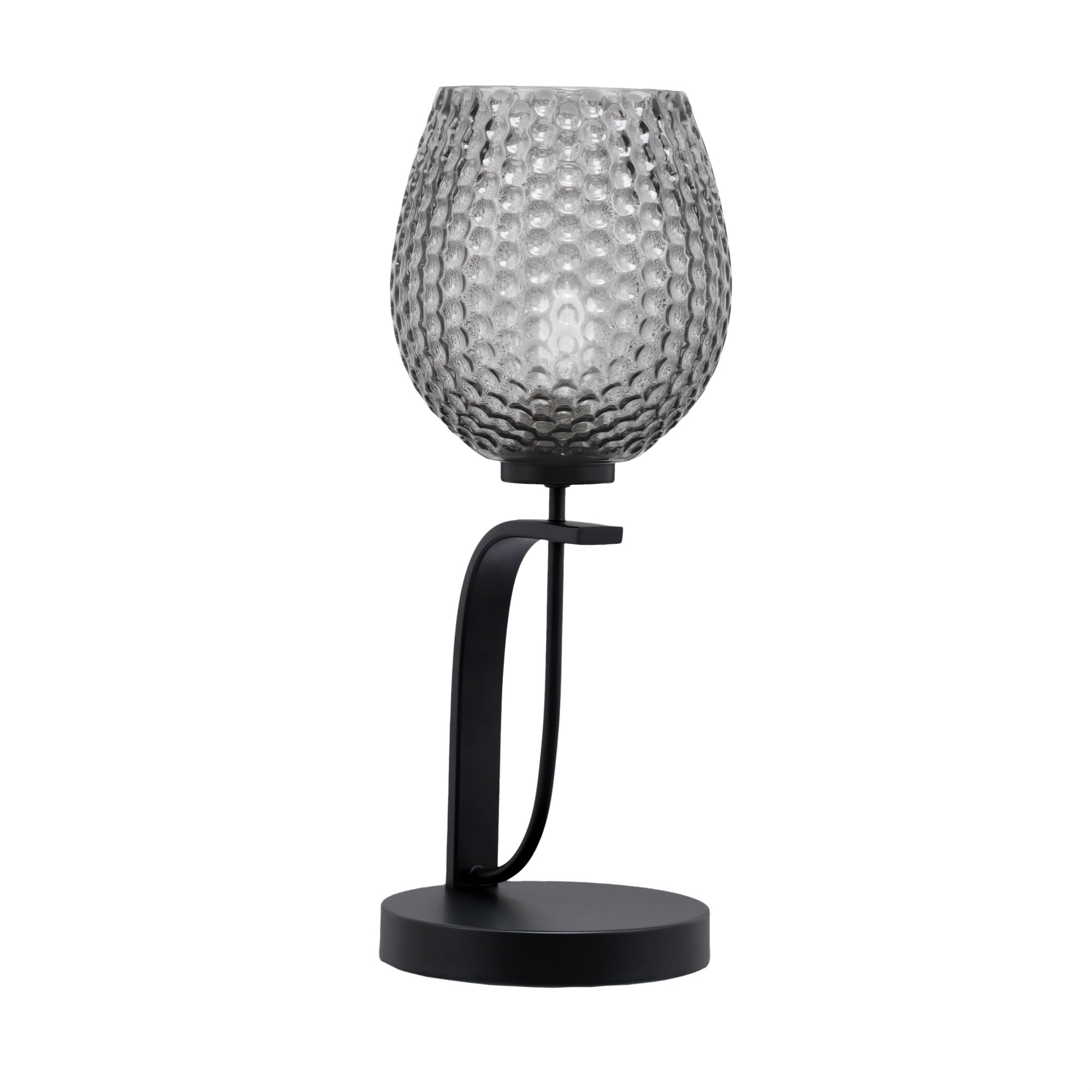 Cavella 1 Light Accent Lamp Shown in Matte Black Finish with 7.5" Smoke Textured Glass