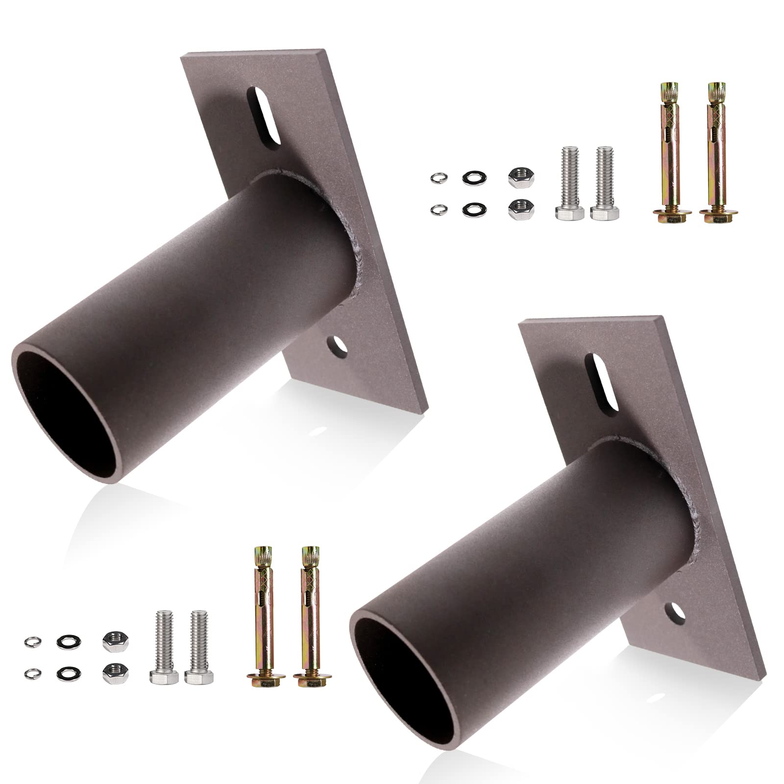 Slip Fitter Adapter Bracket with 2-3/8in OD Tenon 2 Pack, Light Fixture Mounting Bracket Rustproof Rainproof for Outdoor Parking