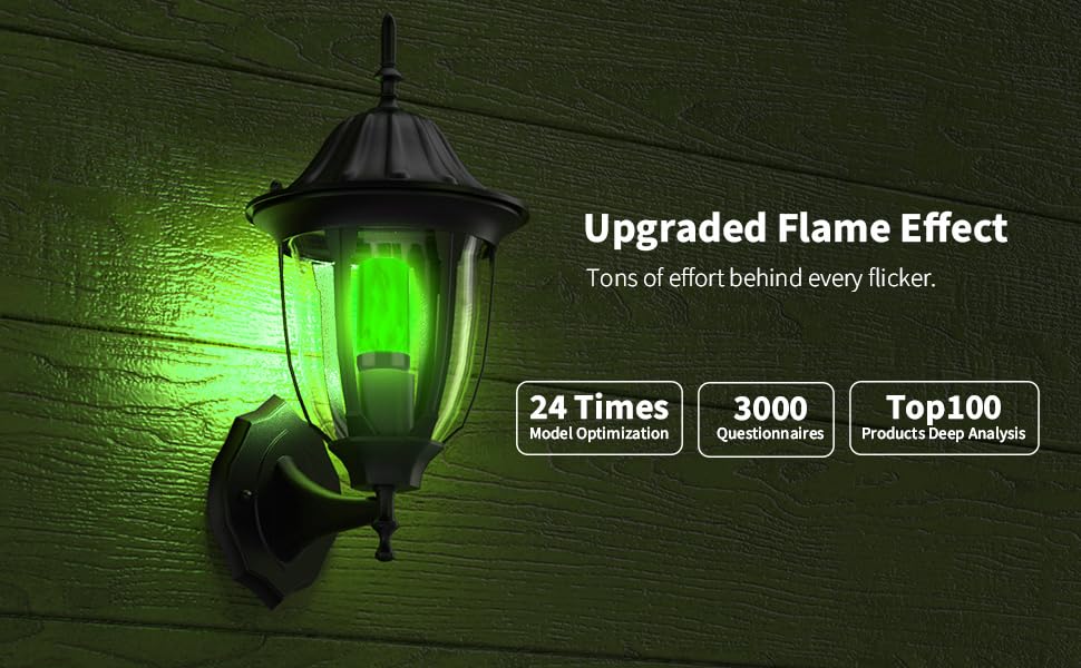 Morsatie ?Upgraded? Led Flame Light Bulbs, 4-Mode Flickering Light Bulbs With Upside Down Effect, E26 Fire Light Bulb For Hallow