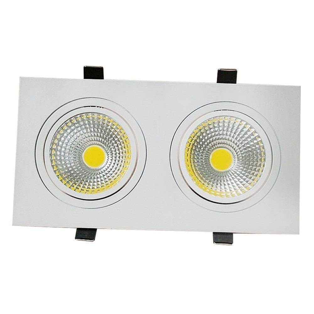 OZZKI Recessed COB LED Recessed Downlight Square Double-Headed Ceiling Light for Clothing Store Hotel Aisle Decorative Lighting 