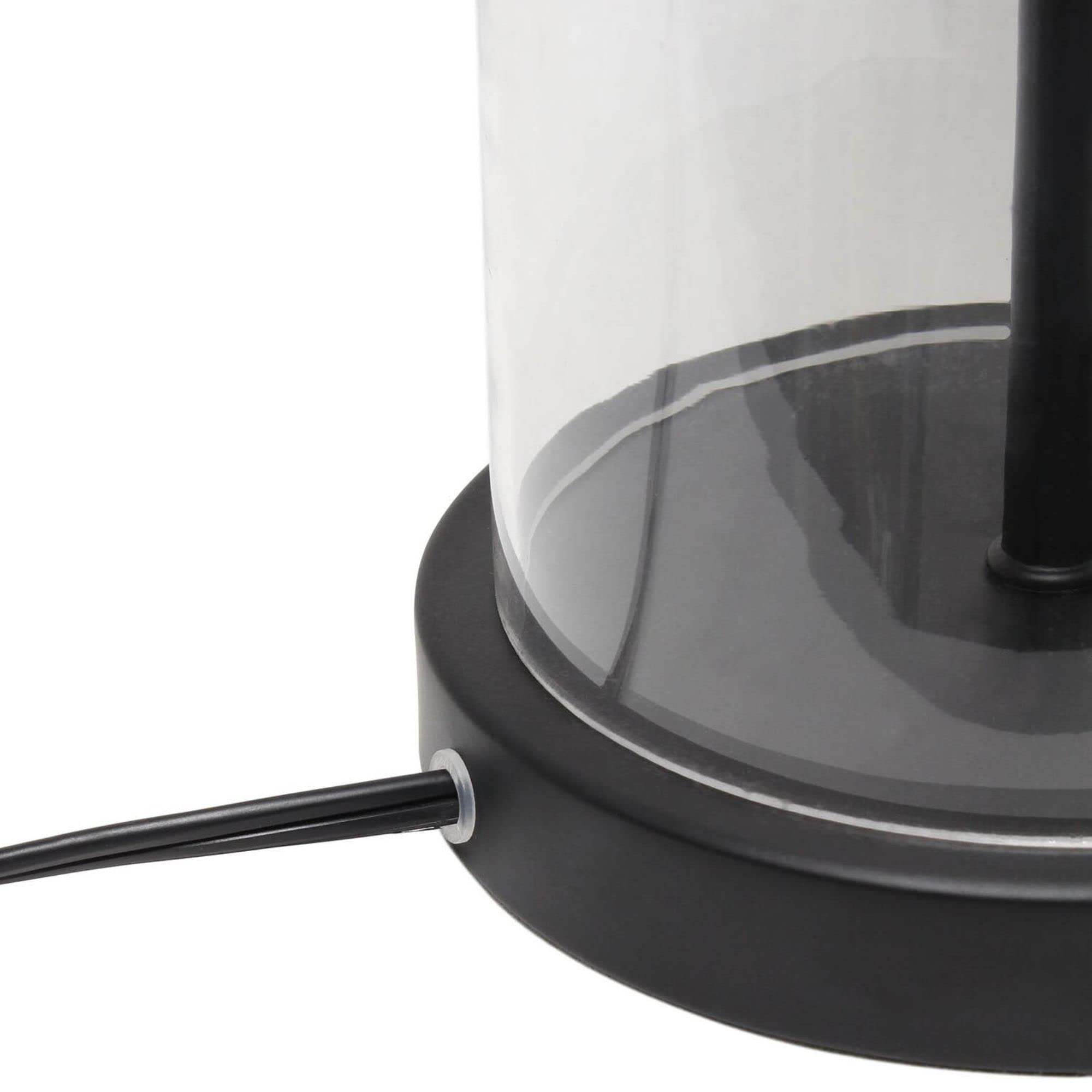 Lalia Home Contemporary Entrapped Glass Table Lamp with Fabric Shade - Black/White