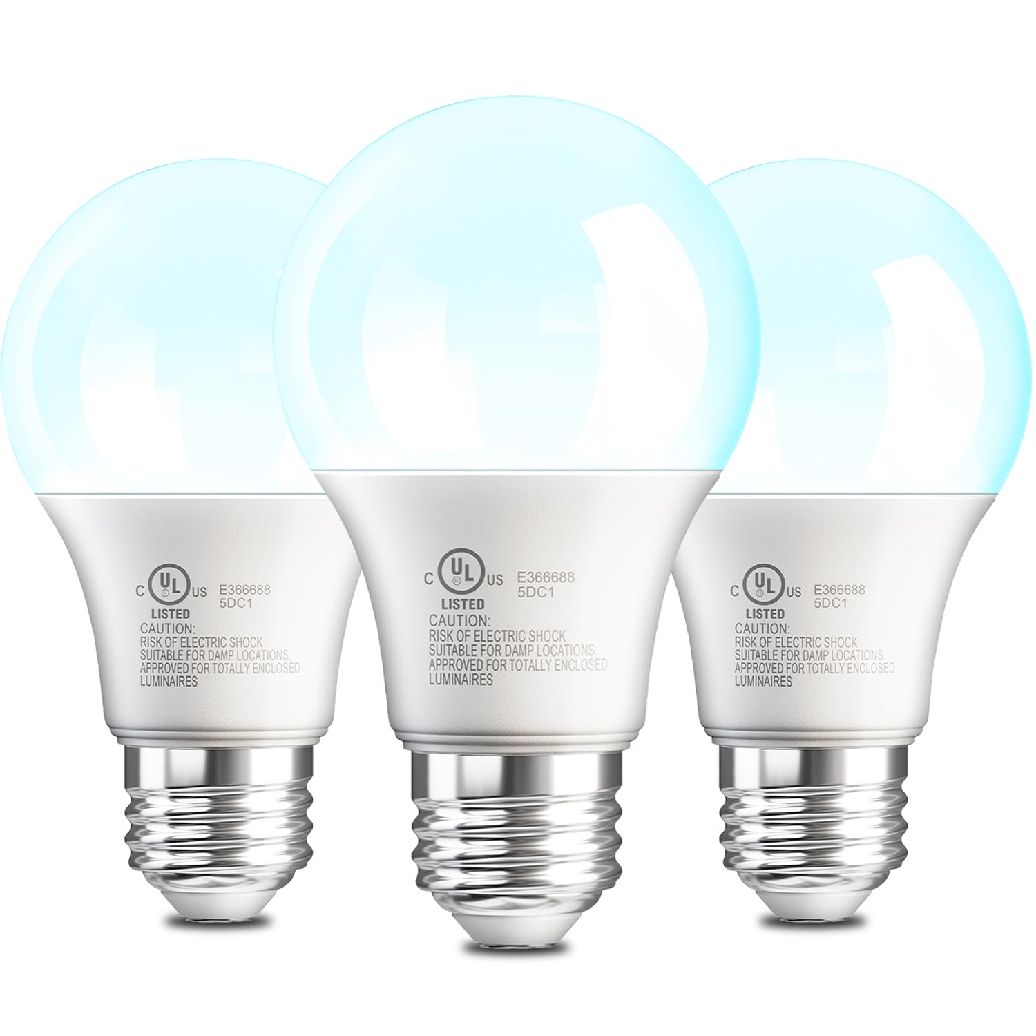 Led Light Bulbs Daylight White 5000K, 60 Watt Equivalent A19 Led Bulb, 9W E26 Standard Base, 800 Lumens 15000 Hours 120V, Non-Di