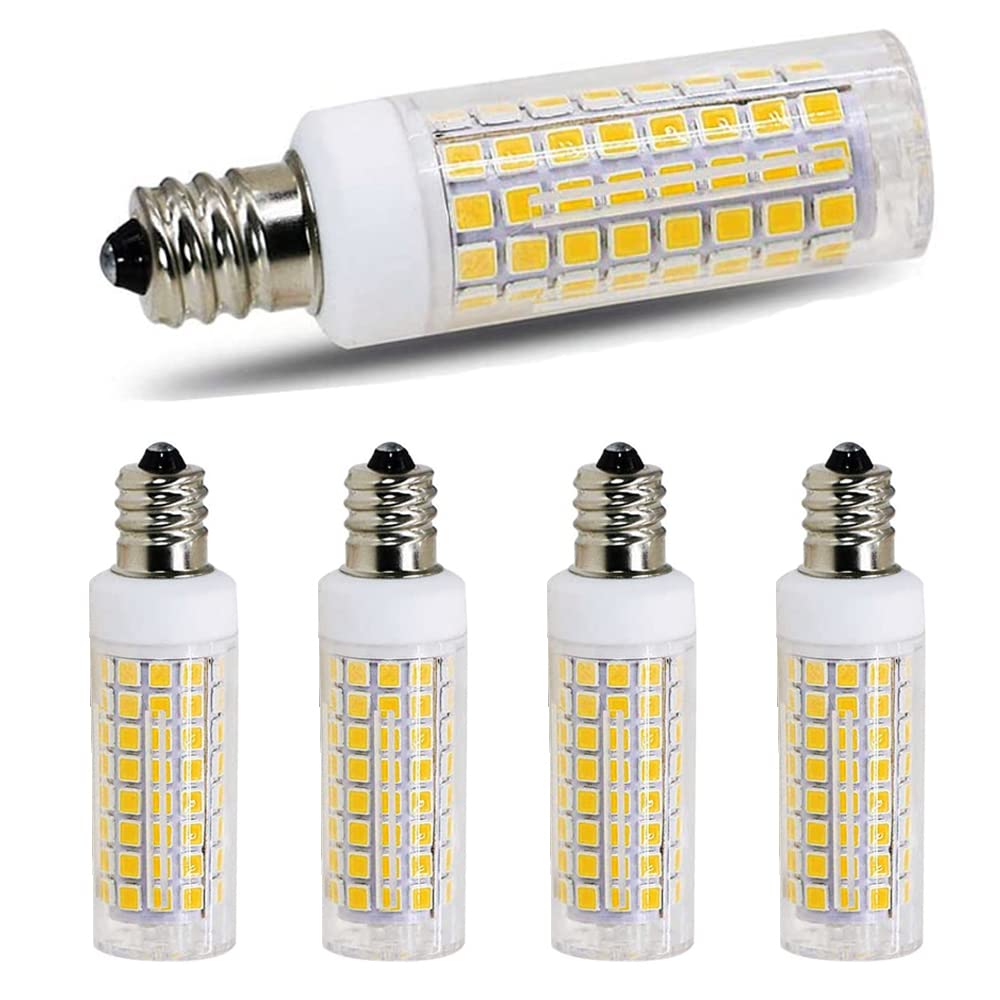 FKNZUA E11 led Bulb 75w 100w Halogen Bulbs Replacement, JD T4 e11 Mini Candelabra Base 110V 120V 130 Voltage Input Light Bulbs, 