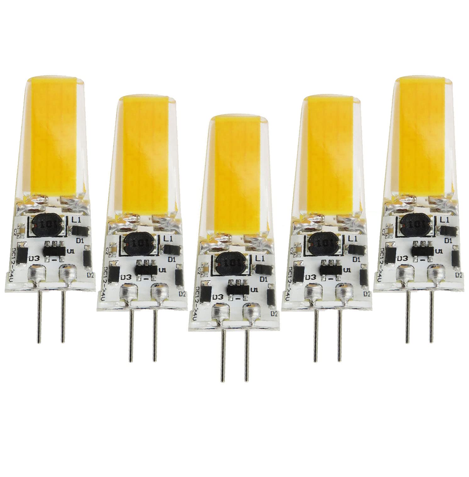 Klgeivb G4 LED Light Bulbs 3000K Warm White Lighting Dimmable, 5W Equivalent to 50W AC 110V-120V, Bi-pin LED Bulb Silicone G4 LE